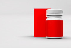 医疗容器与空白标签孤立的彩色的背景合适的为你的元素设计医疗呈现