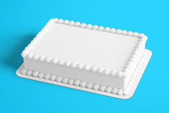 呈现平原白色生日蛋糕孤立的彩色的背景适合为你的设计元素