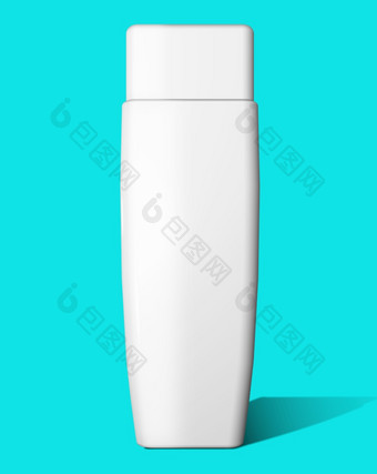 化妆品模型模板蓝色的toscha背景塑料容器为化妆品产品管奶油能美产品孤立的白色背景呈现