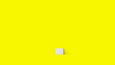 呈现铺设空空白白色帆布孤立的黄色的背景