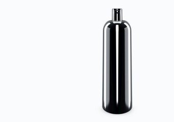 黑色的光滑的洗发水塑料布特尔模型孤立的从背景洗发水塑料布特尔包设计空白卫生医疗身体面部哪模板插图