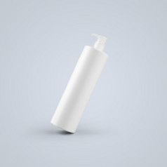 呈现空白白色化妆品塑料瓶与自动售货机泵孤立的灰色背景适合为你的模型设计