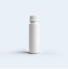 呈现空白白色化妆品粉瓶与塑料帽孤立的灰色背景适合为你的模型设计