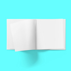 回来学校概念前视图空白硬封面书中间开放托斯卡背景桌子上为模型