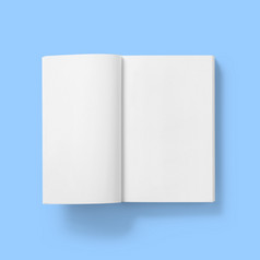 回来学校概念硬封面空白白色书第一个页面开放孤立的蓝色的