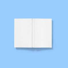 回来学校概念硬封面空白白色书上行下来开放孤立的蓝色的