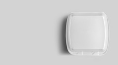 前视图空白白色聚苯乙烯泡沫塑料孤立的灰色生态食物午餐概念
