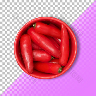 超级热红色的辣的微辣椒辣椒透明的背景PSD