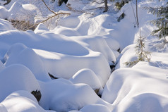 多山的流覆盖与雪