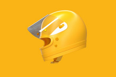 现代黄色的赛车头盔呈现