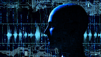 人类科技头矩阵背景与电子电路人类科技头矩阵背景与电子电路呈现