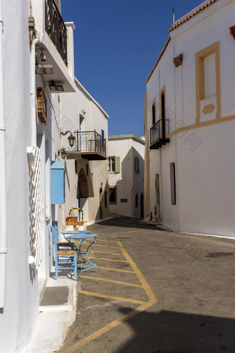 基西拉希腊8月传统的小巷和房子的传统的结算乔拉的资本基西拉岛阿提卡希腊传统的小巷和房子的传统的结算乔拉的资本基西拉岛阿提卡希腊