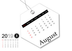 8月日历系列为标签设计