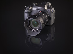 数码单反相机专业photocamera黑色的背景