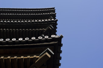 边缘五个传奇宝塔见过从下面边缘五个传奇宝塔日本见过从下面与蓝色的天空背景