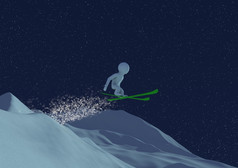 渲染摘要空中滑雪跳