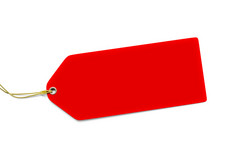 插图典型的红色的价格标签孤立的白色背景
