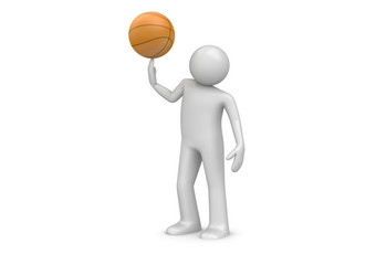 篮球球员孤立的字符白色背景体育系列