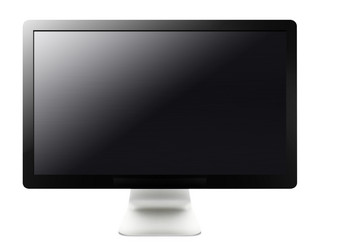 黑色的液晶显示器屏幕挂墙与剪裁工作路径液晶显示器屏幕