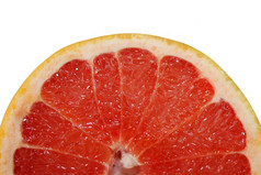 葡萄柚新鲜的切片而且孤立的葡萄柚明亮的红色的而且减少段