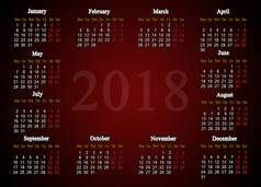 日历为的claret背景日历为的claret梯度背景日历为的下一个一年