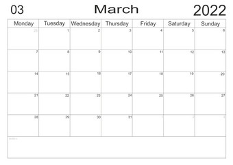 日历3月时间表与空白请注意为列表纸背景规划师3月空细胞规划师每月组织者日历列表规划师3月空细胞规划师每月组织者日历