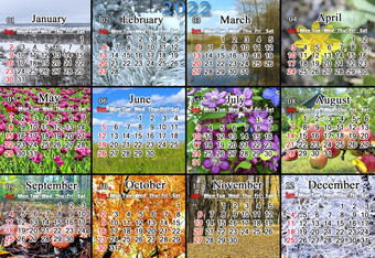 日历为英语与照片自然为每一个月办公室日历为与色彩斑斓的照片自然照片与日历日历为英语与十二个照片自然