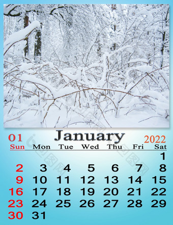1月日历为组织者计划和<strong>提醒</strong>自然背景日历为1月与图像分支机构树覆盖雪每月日历1月日历为组织者计划和<strong>提醒</strong>自然背景