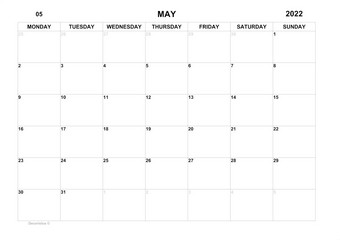 规划师为五月时间表为月每月日历组织者为五月业务计划待办事项列表为月空细胞规划师每月组织者日历周日开始规划师为五月时间表为月每月日历日历周日开始