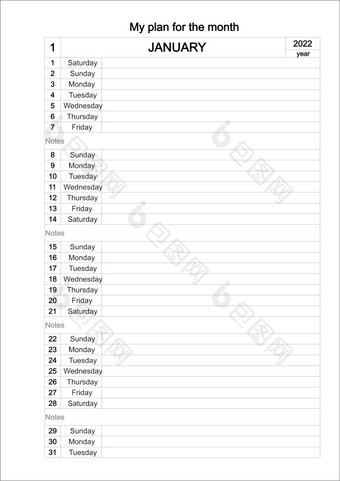 每月日历每天规划师日历<strong>模板</strong>为1月一年规划师<strong>日记</strong>极简主义风格企业和业务日历组织者日历<strong>模板</strong>为1月一年规划师<strong>日记</strong>极简主义风格