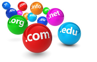 网站和互联网域的名字网络概念与域标志色彩斑斓的跳跃球插图白色背景