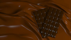 插图摘要巧克力背景与眩光