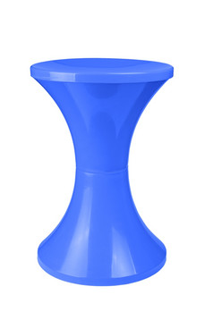 蓝色的塑料凳子孤立的白色背景