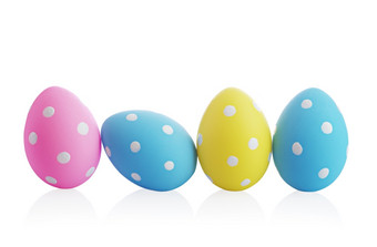 色彩斑斓的复活节鸡蛋孤立的白色背景