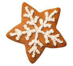 姜饼明星为圣诞节孤立的白色背景前视图