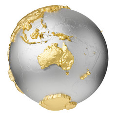黄金银全球没有水澳大利亚呈现孤立的白色背景元素这图像有家具的已开启