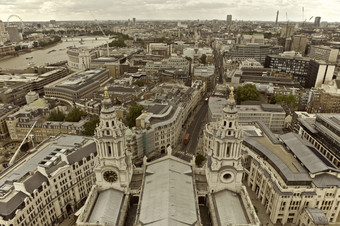 伦敦空中视图伦敦城市中心壮观的视图伦敦城市中心