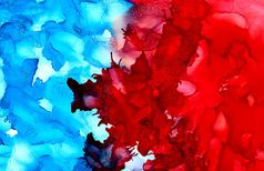 摘要明亮的变形蓝色的与redcolorful背景手画与明亮的油墨和水彩油漆颜色溅和洒出来了创建不均匀艺术现代设计
