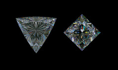 前视图亿和公主减少钻石宝石黑色的插图呈现