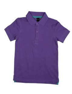 紫色的马球衬衫隔离白色