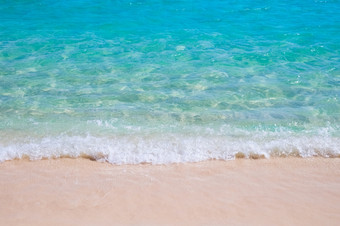 热带沙子海滩和蓝色的<strong>海波</strong>沙子海滩和蓝色的<strong>海波</strong>