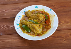 卡腾克万加纳鸡而且花生stewpopular撒哈拉沙漠以南非洲烹饪