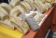 种子面包细节不同的工匠面包健康的生活食物