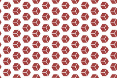 无缝的模式白色背景和形状的等角多维数据集红色的颜色