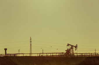 石油泵的石油场夏天热阳光明媚的一天海鸥飙升的的天空简约工业景观俄罗斯西方西伯利亚健美的图像石油泵的石油场夏天热阳光明媚的一天海鸥飙升的的天空简约工业景观