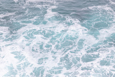 海洋海岸moviment波与泡沫风权力绿松石水