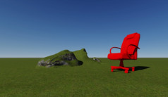红色的椅子草使软件