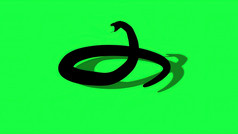 插图轮廓python蛇与绿色屏幕背景