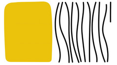 插图黄色的矩形和弯曲的行最小的艺术风格