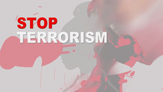 插图手画概念与单词停止恐怖主义